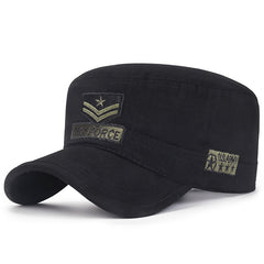 Men's Sunscreen Flat Top Hat Casual Cotton Embroidery Cap