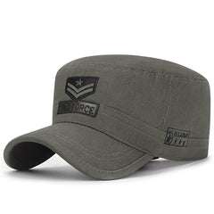 Men's Sunscreen Flat Top Hat Casual Cotton Embroidery Cap