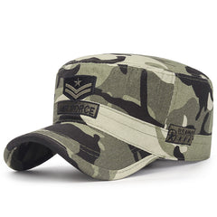 Men's Sunscreen Flat Top Hat Casual Cotton Embroidery Cap