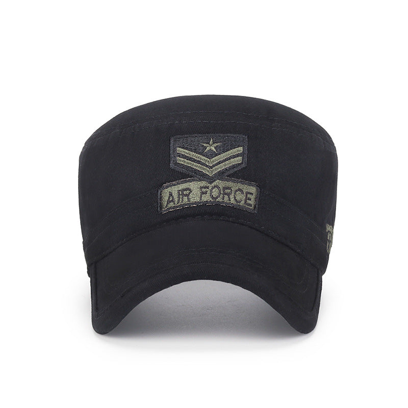 Men's Sunscreen Flat Top Hat Casual Cotton Embroidery Cap