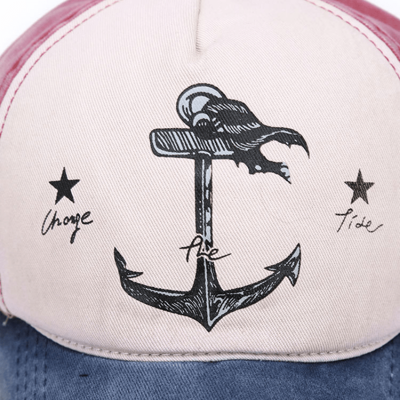 Distressed Pirate Boat Anchor Baseball Cap Sun Protection Hat