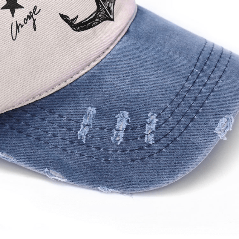 Distressed Pirate Boat Anchor Baseball Cap Sun Protection Hat