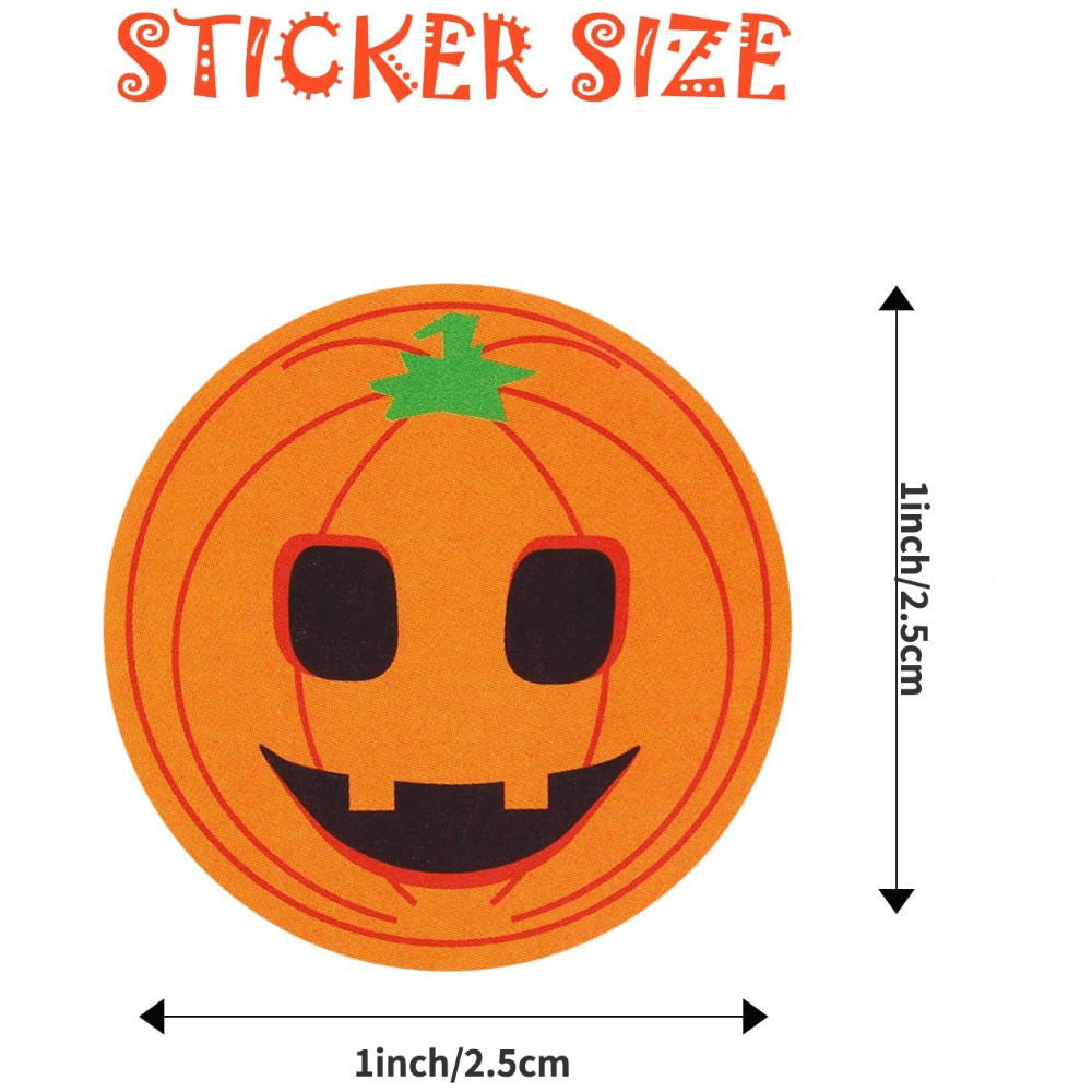 500pcs Halloween Pumpkin Round Stickers Gift Food Packaging Student Reward