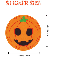 500pcs Halloween Pumpkin Round Stickers Gift Food Packaging Student Reward