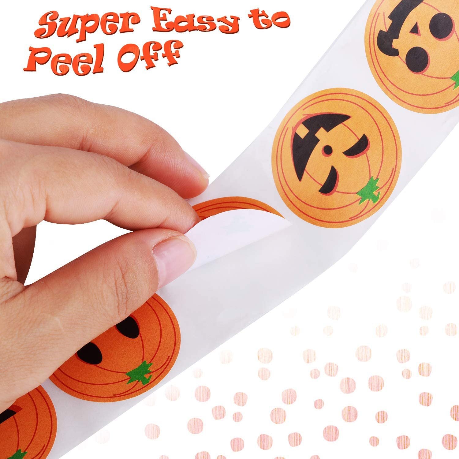 500pcs Halloween Pumpkin Round Stickers Gift Food Packaging Student Reward
