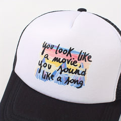 Colorful Letter Print Trucker Hat Mesh Baseball Cap Adjustable Dad Hats
