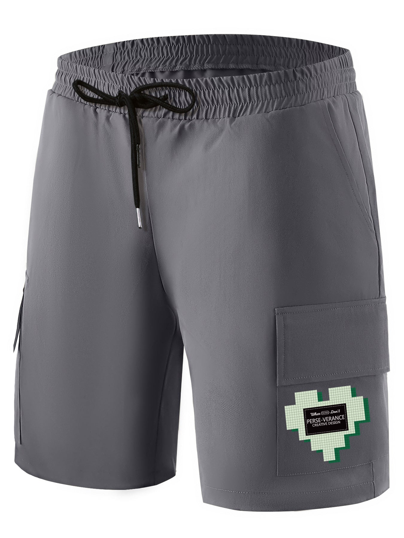 Heart Mountain Boxing Shark Pattern Cargo Shorts Men s Casual Pocket