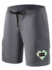 Heart Mountain Boxing Shark Pattern Cargo Shorts Men s Casual Pocket