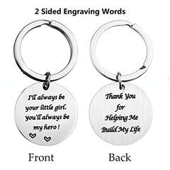 Father's Gift Keychain Always Be Your Little Girl You Will Always Be My Hero
