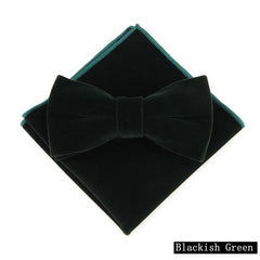 Men's Velvet Bowtie Handkerchief Set Business Wedding Party Tuxedos