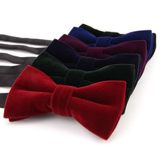 Men's Velvet Bowtie Handkerchief Set Business Wedding Party Tuxedos