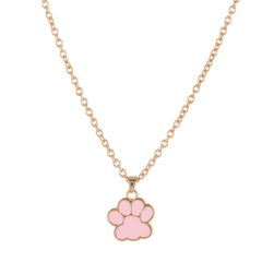 Colorful Cartoon Paw Pendant Necklace For Girls