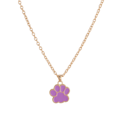 Colorful Cartoon Paw Pendant Necklace For Girls