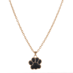 Colorful Cartoon Paw Pendant Necklace For Girls