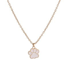 Colorful Cartoon Paw Pendant Necklace For Girls