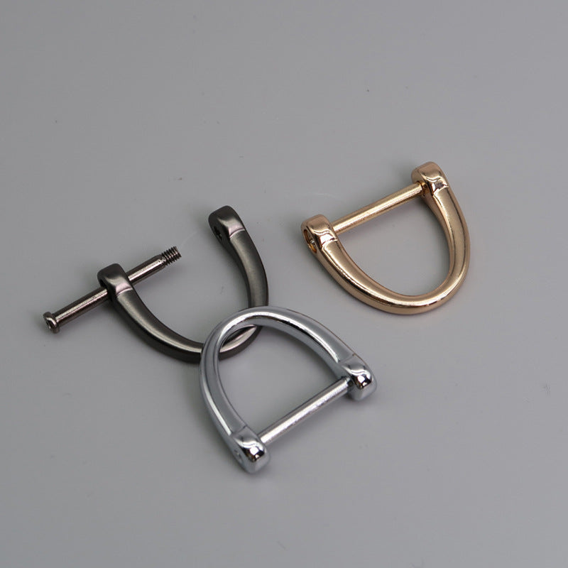 Zinc Alloy Horseshoe Buckle Car Keychain Anti Loss D shaped Hardware Accessory