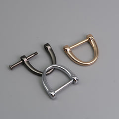 Zinc Alloy Horseshoe Buckle Car Keychain Anti Loss D shaped Hardware Accessory