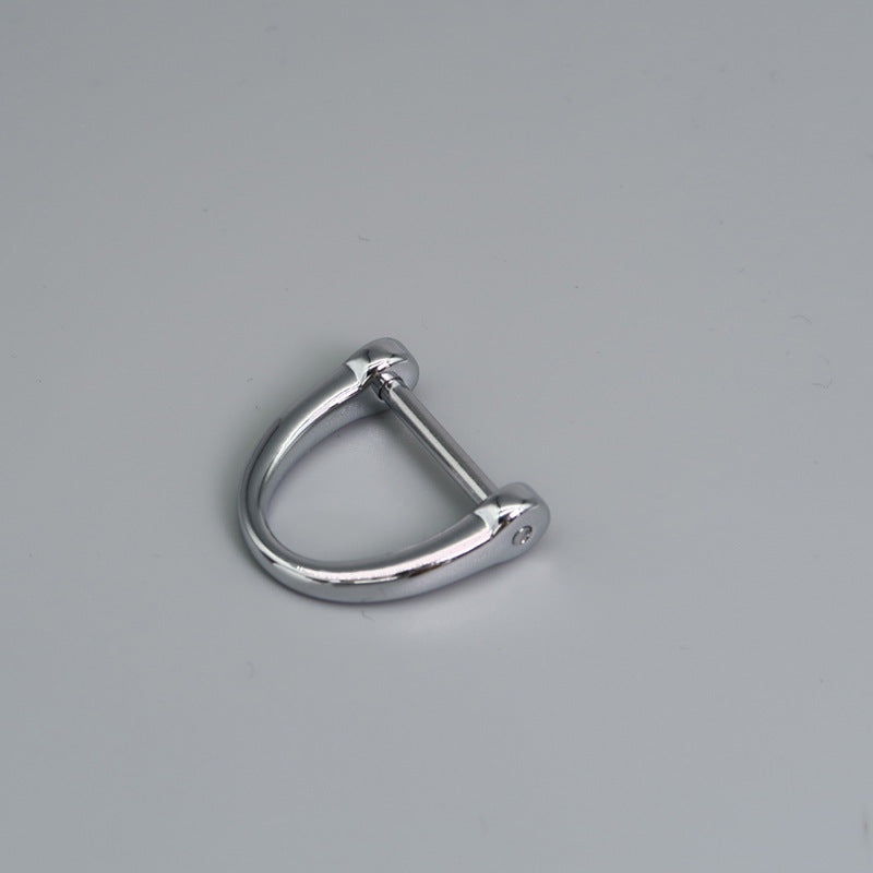 Zinc Alloy Horseshoe Buckle Car Keychain Anti Loss D shaped Hardware Accessory