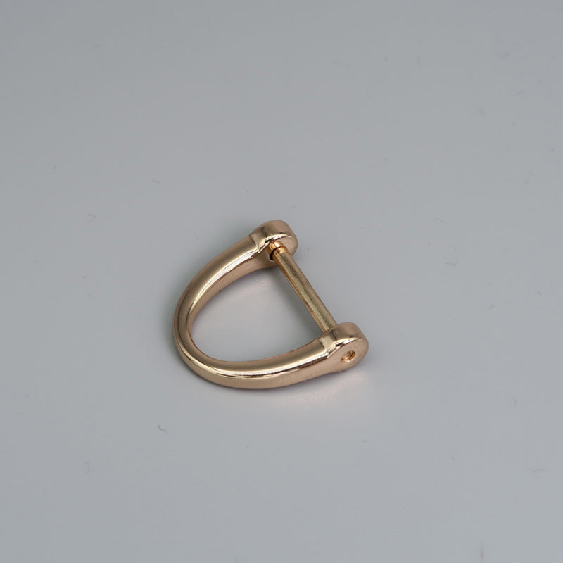 Zinc Alloy Horseshoe Buckle Car Keychain Anti Loss D shaped Hardware Accessory