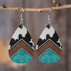 Vintage Teardrop PU Earrings Party Wear