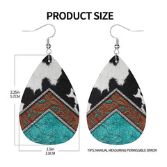 Vintage Teardrop PU Earrings Party Wear