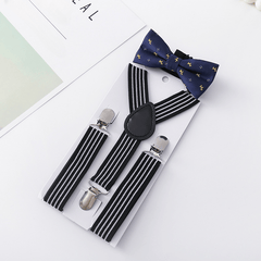 Kids Suspenders & Bow Tie Set - Y Back, Adjustable, Strong Clips