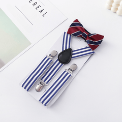 Kids Suspenders & Bow Tie Set - Y Back, Adjustable, Strong Clips