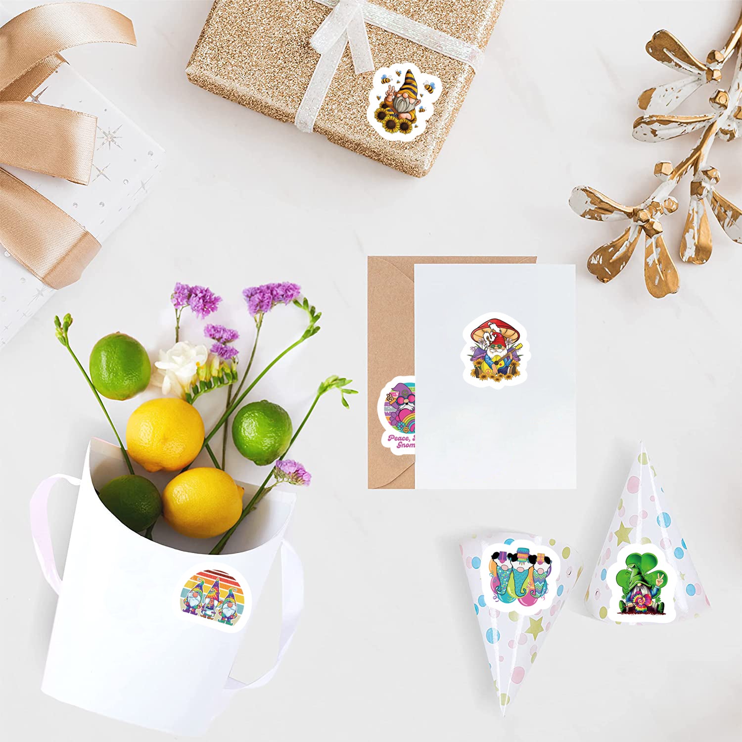 500pcs Dwarf Cartoon Stickers Waterproof Tape for Kids