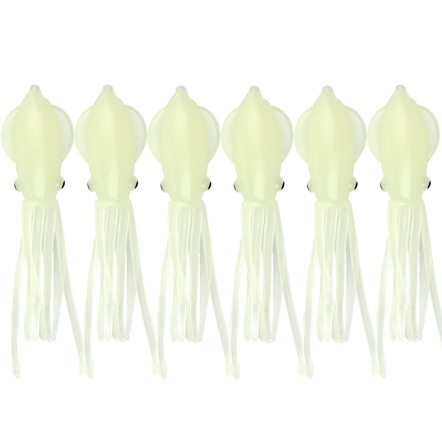 5pcs Luminous Squid Lures 3.14in Soft Bait Saltwater Fishing Glow in Dark