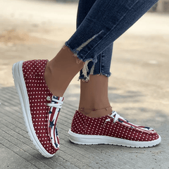 Women's Patriotic Canvas Shoes Lightweight Slip On Casual Sneakers