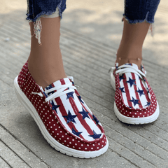 Women's Patriotic Canvas Shoes Lightweight Slip On Casual Sneakers
