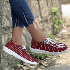 Women's Patriotic Canvas Shoes Lightweight Slip On Casual Sneakers