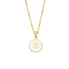 Enamel Initial Letter Pendant Necklace Fashion Jewelry for Women Girls
