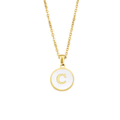 Enamel Initial Letter Pendant Necklace Fashion Jewelry for Women Girls
