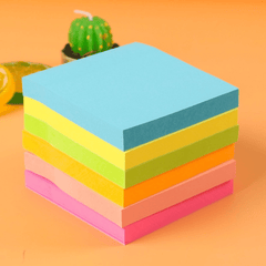 100 Pages 2-Book Pack Sticky Notes Fluorescent Colors