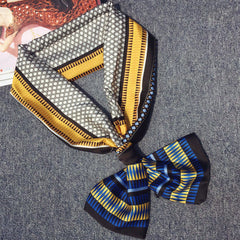 Polka Dot Print Skinny Scarf Long Satin Neckerchief Silk Twilly Scarf