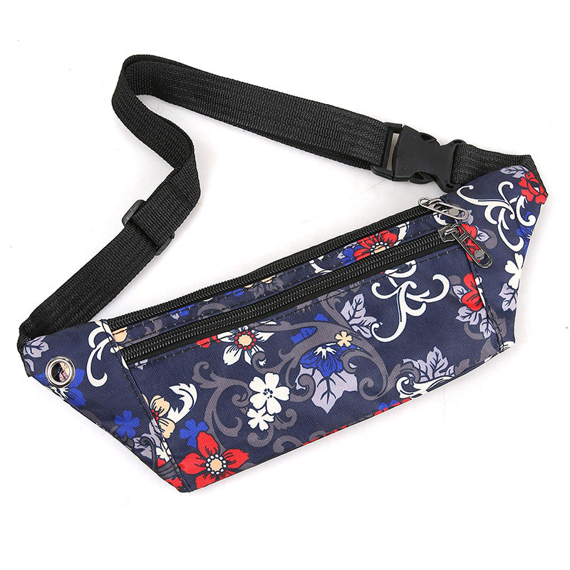 Flower Print Waist Bag for Outdoor Activities