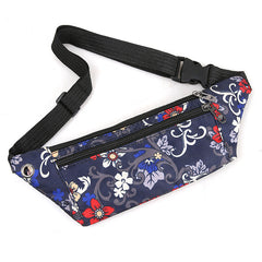Flower Print Waist Bag for Outdoor Activities