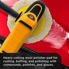 17 Wool Hook & Loop Buffing Pad Compound Cutting Polishing Automotive Marine