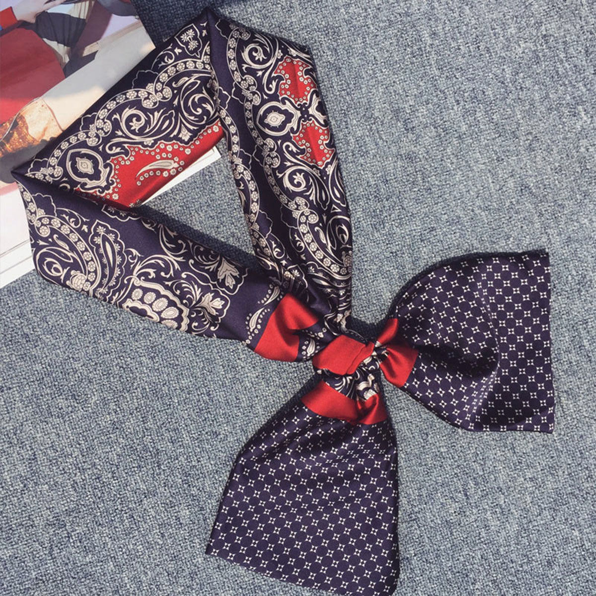 Hair Band Head Neck Scarf Hair Ribbon Bag Tie Small Ribbon Scarf Bag Accessories