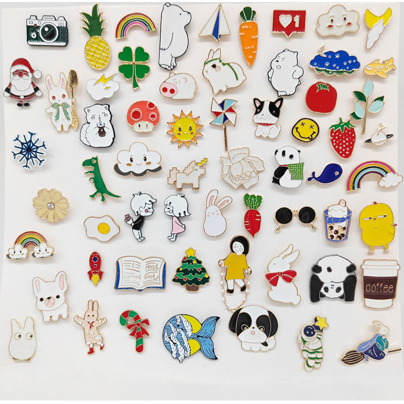 Cartoon Plant Enamel Pin Set for Decoration