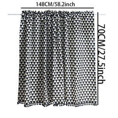 Nordic Style Triangle Pattern Curtains Geometric Short Curtains