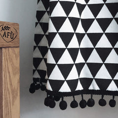 Nordic Style Triangle Pattern Curtains Geometric Short Curtains