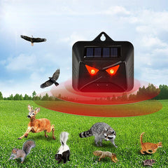 Solar Powered Nocturnal Animal Repeller Red LED Lights Deter Unwanted Animals