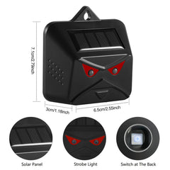 Solar Powered Nocturnal Animal Repeller Red LED Lights Deter Unwanted Animals
