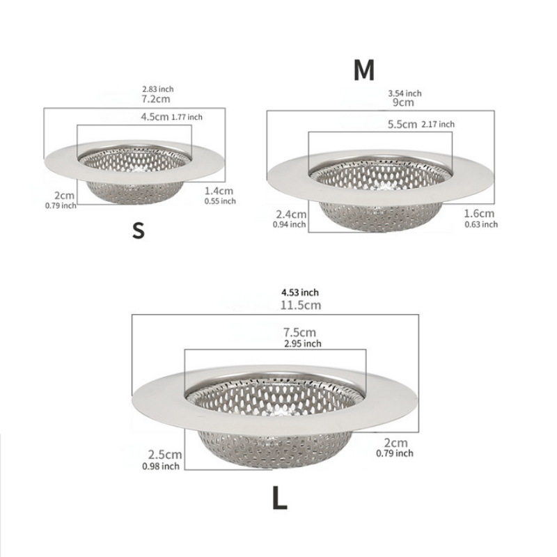2pcs Stainless Steel Sink Drain Strainer Large Wide Rim 4 5 Diameter