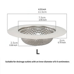2pcs Stainless Steel Sink Drain Strainer Large Wide Rim 4 5 Diameter