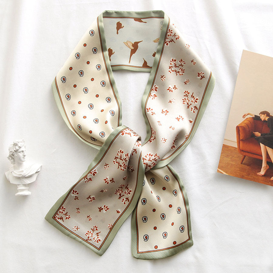 Twill Print Ribbon Bag Tied Handle Small Ribbon Scarf Bag Accessories