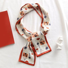 Twilly Ribbon Scarf Printed Neck Neckerchief Hair Decorated Ribbon Wrist