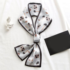 Twilly Ribbon Scarf Printed Neck Neckerchief Hair Decorated Ribbon Wrist